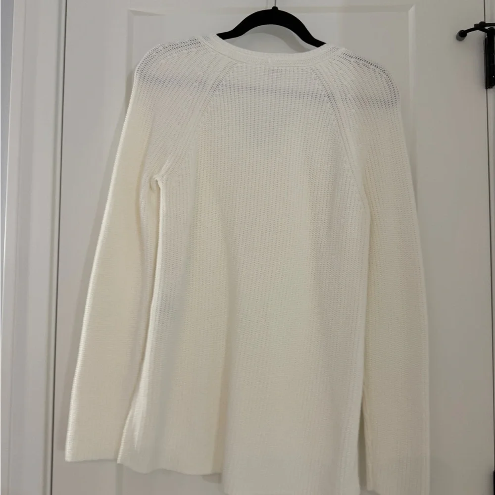 J. Crew Cream V-Neck Knit Sweater